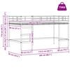 vidaXL Bērnu loft gultas rāmjis Melna 79,5 x 200 cm Metāls