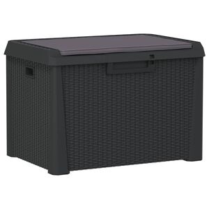 vidaXL dārza uzglabā&scaron;anas kaste ar matraci, antracītpelēka, 125 L, PP