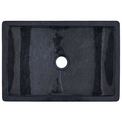 vidaXL izlietne, 45x30x12 cm, spīdīgi melns marmors