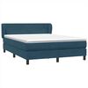 vidaXL Box Spring Gulta ar matraci Tum&scaron;i zils 140x220 cm Velvet