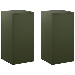 vidaXL Augu statīvs 2 pcs Olīvu zaļ&scaron; 30 x 30 x 60 cm Tērauds