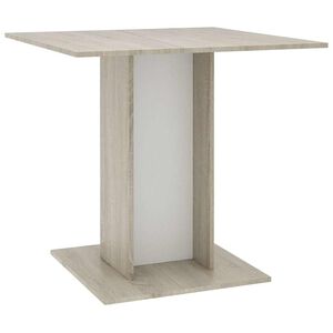 vidaXL virtuves galds, 80x80x75 cm, balta un ozolkoka krāsa