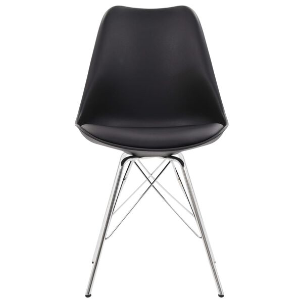 vidaXL virtuves krēsli, 2 gab., melna mākslīgā āda