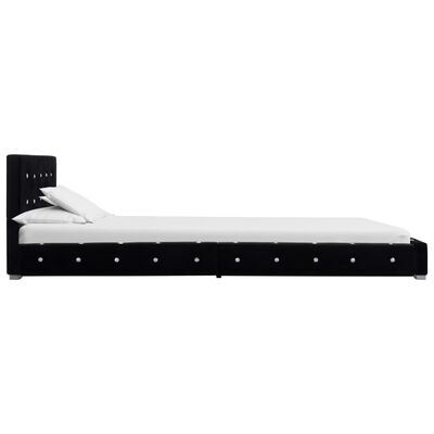 vidaXL gultas rāmis, melns samts, 90x200 cm