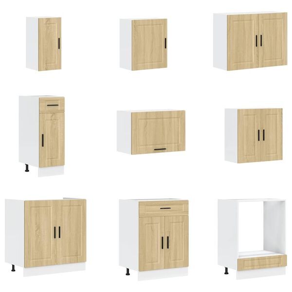 vidaXL 14-daļīgs virtuves skapītis komplekts, Porto, ozolkoka
