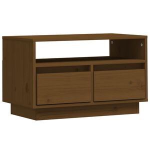 vidaXL TV skapītis, medus brūns, 60x35x37 cm, priedes masīvkoks