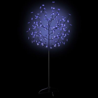 vidaXL Ziemassvētku koks, 120 LED, zila gaisma, ķirsis, 150 cm