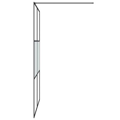 vidaXL dušas siena, 140x195 cm, daļēji matēts ESG stikls, melna