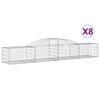 vidaXL arkveida gabiona grozi, 8 gb., 300x50x40/60 cm, cinkota dzelzs
