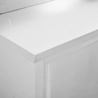 vidaXL darba galds ar bīdāmām durvīm, 100x50x(95-97) cm, tērauds