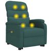 vidaXL masāžas krēsls, paceļams, tum&scaron;i zaļ&scaron; audums