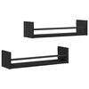 vidaXL Sienas plaukts 2 pcs Melns ozolkoks 60 x 16 x 14 cm