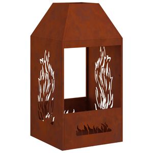 vidaXL Uguns bļoda Rūsa 50 x 50 x 100 cm Novecināts tērauds