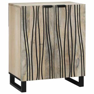 vidaXL Puse Balts 60 x 33,5 x 75 cm Cieta mango koksne