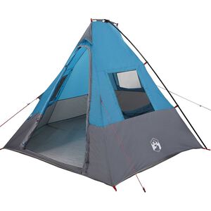 vidaXL Tipi telts 6 personai Ūdensizturīgs Zila tafta