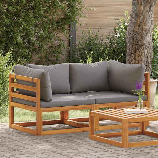 vidaXL stūra dīvāni, 2 gab., tum&scaron;i pelēki matrači