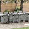 vidaXL Dārza ēdamkomplekts ar spilveniem 17 pcs Gai&scaron;i pelēks PP