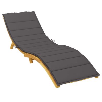 vidaXL sauļošanās krēsla matracis, 200x70x3 cm, audums, pelēks
