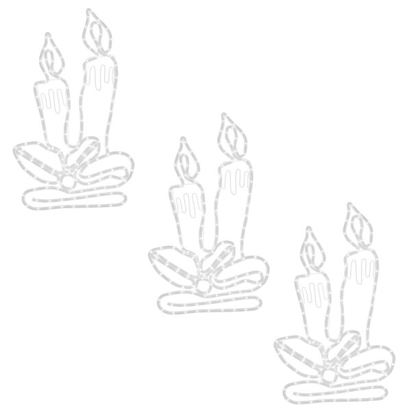 vidaXL Ziemassvētku svecīšu figūras, 3 gab., 144 LED, 70x42 cm