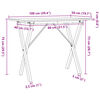 vidaXL virtuves galds, X-rāmis, 100x50x75 cm, priedes koks, tērauds