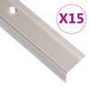 vidaXL kāpņu profili, 15 gab., L forma, 90 cm, alumīnijs