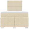 vidaXL atsperu gulta ar matraci, krēmkrāsas audums, 120x190 cm