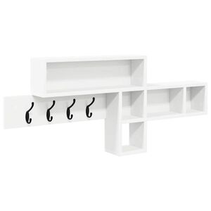 vidaXL Sienas pakaramais Balts 100 x 12 x 43,5 cm Inženierijas koks