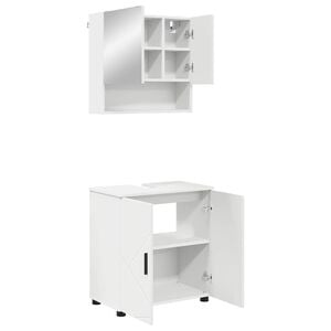 vidaXL Vannas istabas mēbeļu komplekts 2 gab. Balts 61 x 35 x 64 cm