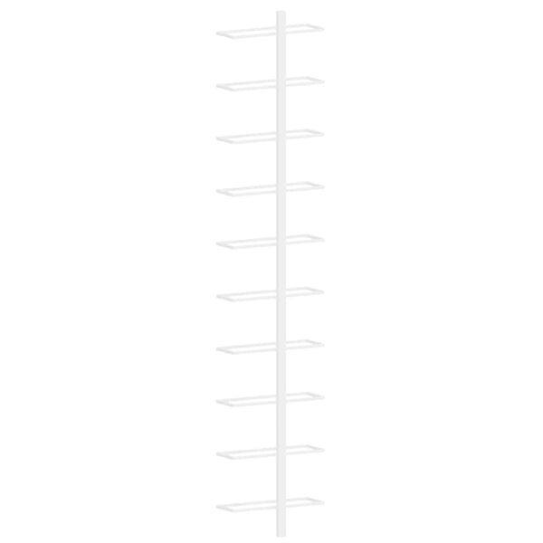 vidaXL vīna pudeļu sienas plaukts 10 pudelēm, balts, metāls