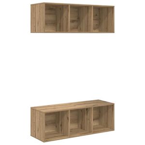 vidaXL TV skapī&scaron;u komplekts 2 pcs Artisānā ozols 37 x 37 x 107 cm