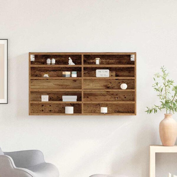 vidaXL Izstādes skapis Vecs koks 100 x 15 x 58 cm Inženierijas koks