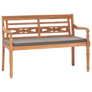vidaXL sols ar tum&scaron;i pelēku matraci, 120 cm, masīvs tīkkoks