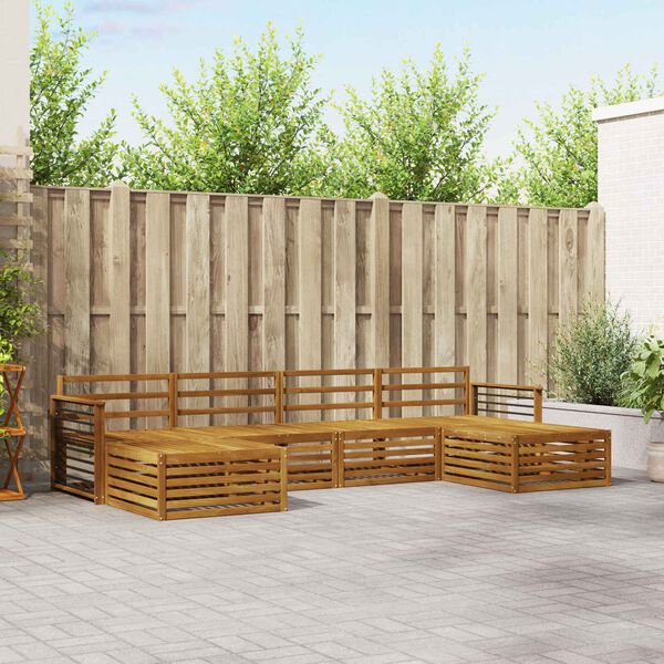 vidaXL Dīvāna komplekti 6 pcs Dabiska Cietā akācijas koks