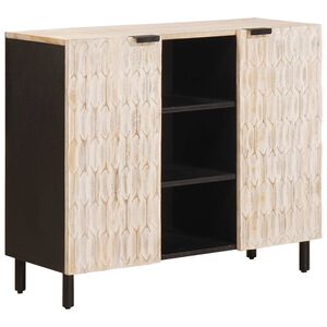 vidaXL Puse Baltā mazgā&scaron;ana apdare 90 x 33 x 75 cm Cieta mango koksne