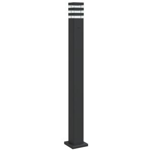 vidaXL āra zemes lampa ar kontaktligzdu, melns, 110 cm, alumīnijs