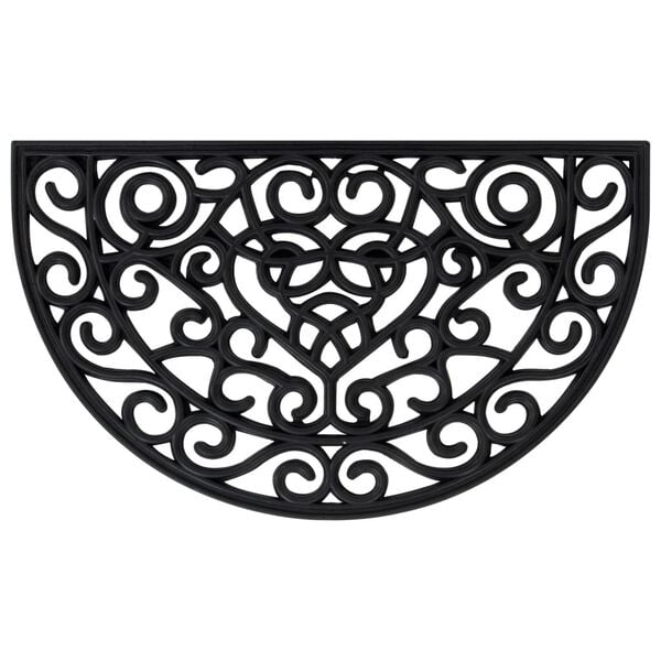 vidaXL durvju paklājs, pusapaļ&scaron;, 45x75 cm, gumija