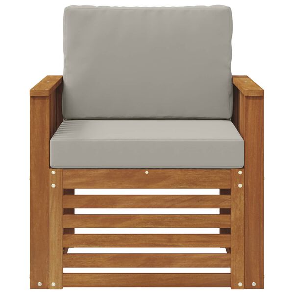 vidaXL Āra dīvānu komplekts Cieta akācijas koks un poliesters Dabiska