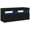 vidaXL TV galdiņ&scaron; ar LED lampiņām, 90x35x40 cm, melns