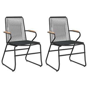 vidaXL dārza krēsli, 2 gab., PVC rotangpalma, 58x59x85,5 cm, melni