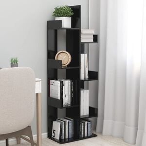 vidaXL grāmatu plaukts, melns, 48x25,5x140 cm, inženierijas koks