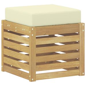 vidaXL Āra krēsla sols Balts 43 x 43 x 45 cm Cietā akācijas koks