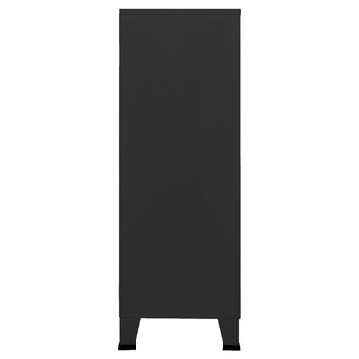 vidaXL uzglabāšanas skapis, industriāls, melns, 75x40x115 cm, metāls