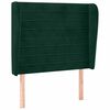 vidaXL galvgalis ar malām, 83x23x118/128 cm, tum&scaron;i zaļ&scaron; samts