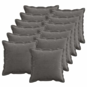 vidaXL Spilvenu pārvalks 12 gab. HOUTEN Tum&scaron;i pelēka 45 x 45 cm