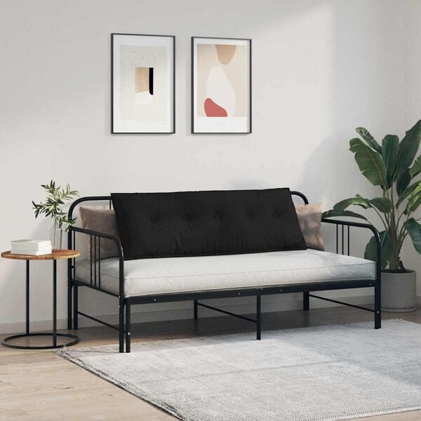 vidaXL Atpakaļ spilvens Melna 140 x 19 x 50 cm audums