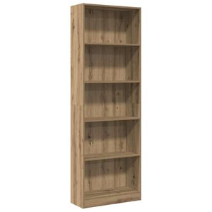 vidaXL grāmatu plaukts, mākslīgā ozolkoka imitācija, 60x24x176 cm, inženierkoks