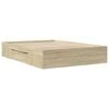 vidaXL gulta bez matrača, ozolkoka, 140x200 cm, inženierijas koks