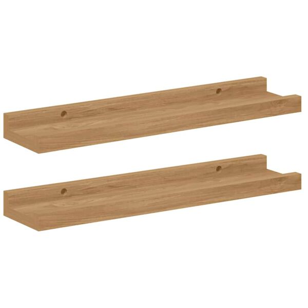 vidaXL Sienas plaukts 2 pcs Brūna 40 x 9 x 3 cm Inženierijas koks
