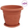 vidaXL Augu podi 24 pcs Ķieģeļu sarkans &Oslash; 26 x 21.5 cm Plastmasa