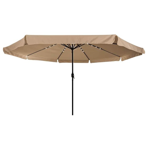 vidaXL Dārza parasols Pelēkbrūns un Melns 395 x 395 x 245 cm